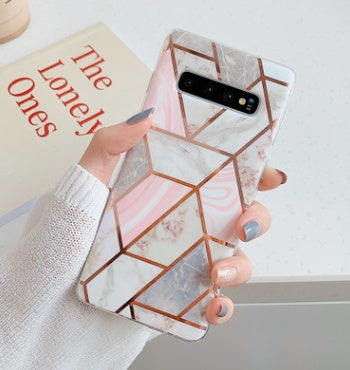 Retro geometric marble mobile phone case