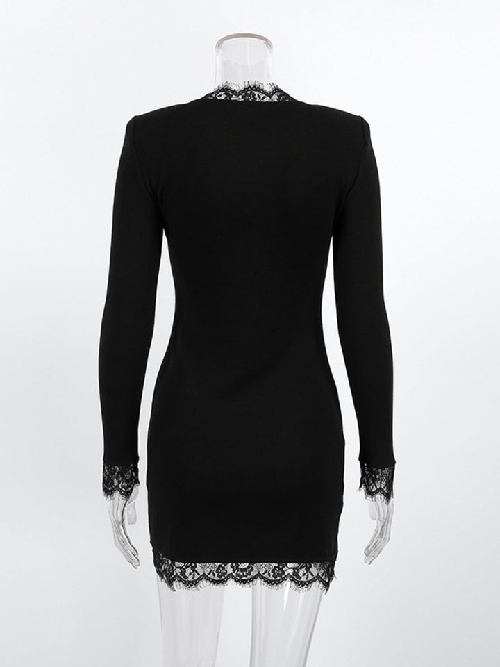 Lace Trim Bodycon Mini Dress
