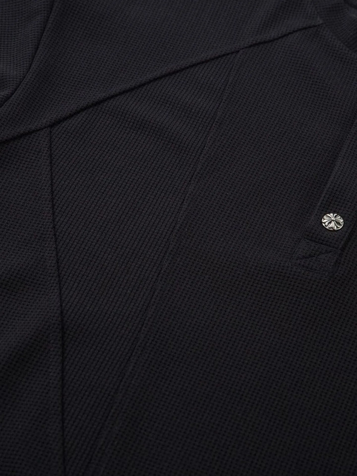 Men's Henley Structured Waffle-Knit T-Shirt