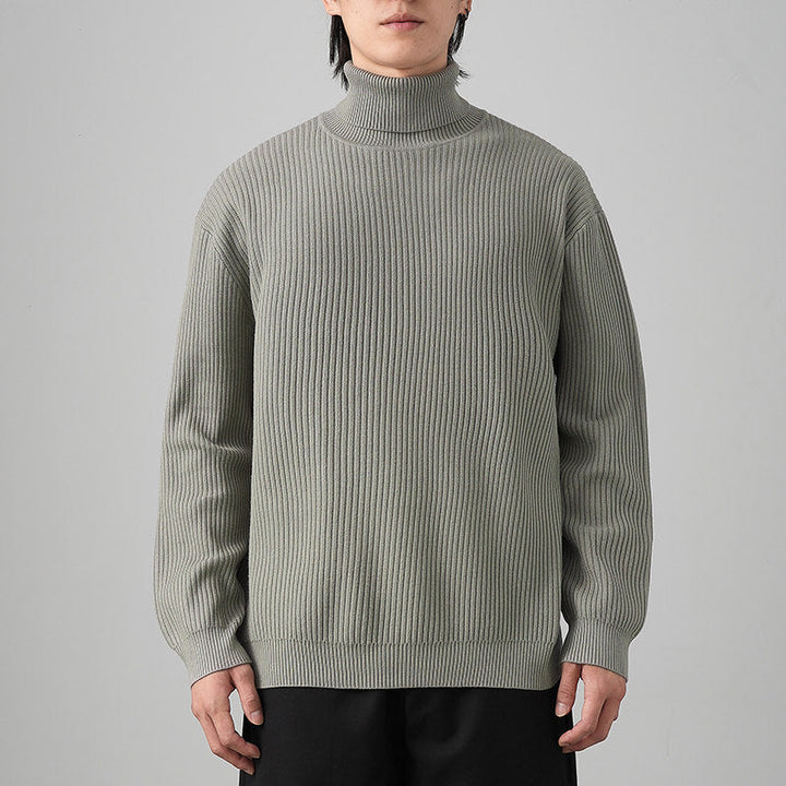 Autumn Winter Solid Color Loose Fit Thick Warm Inner Knit Base Layer