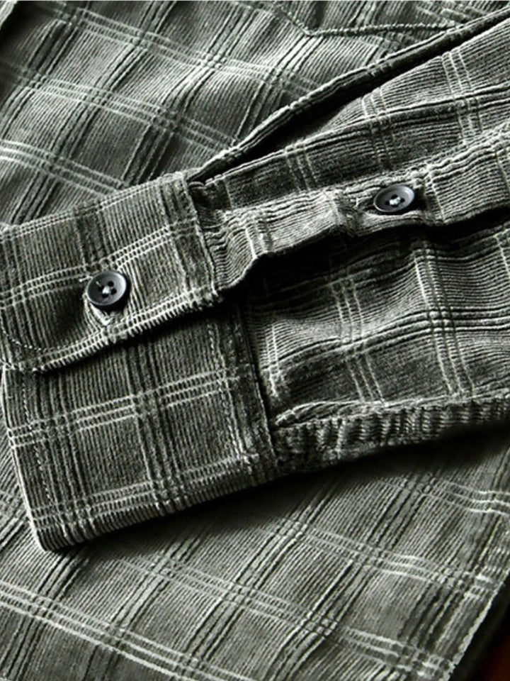 Men's Plus Size Striped Button-Up Shirt