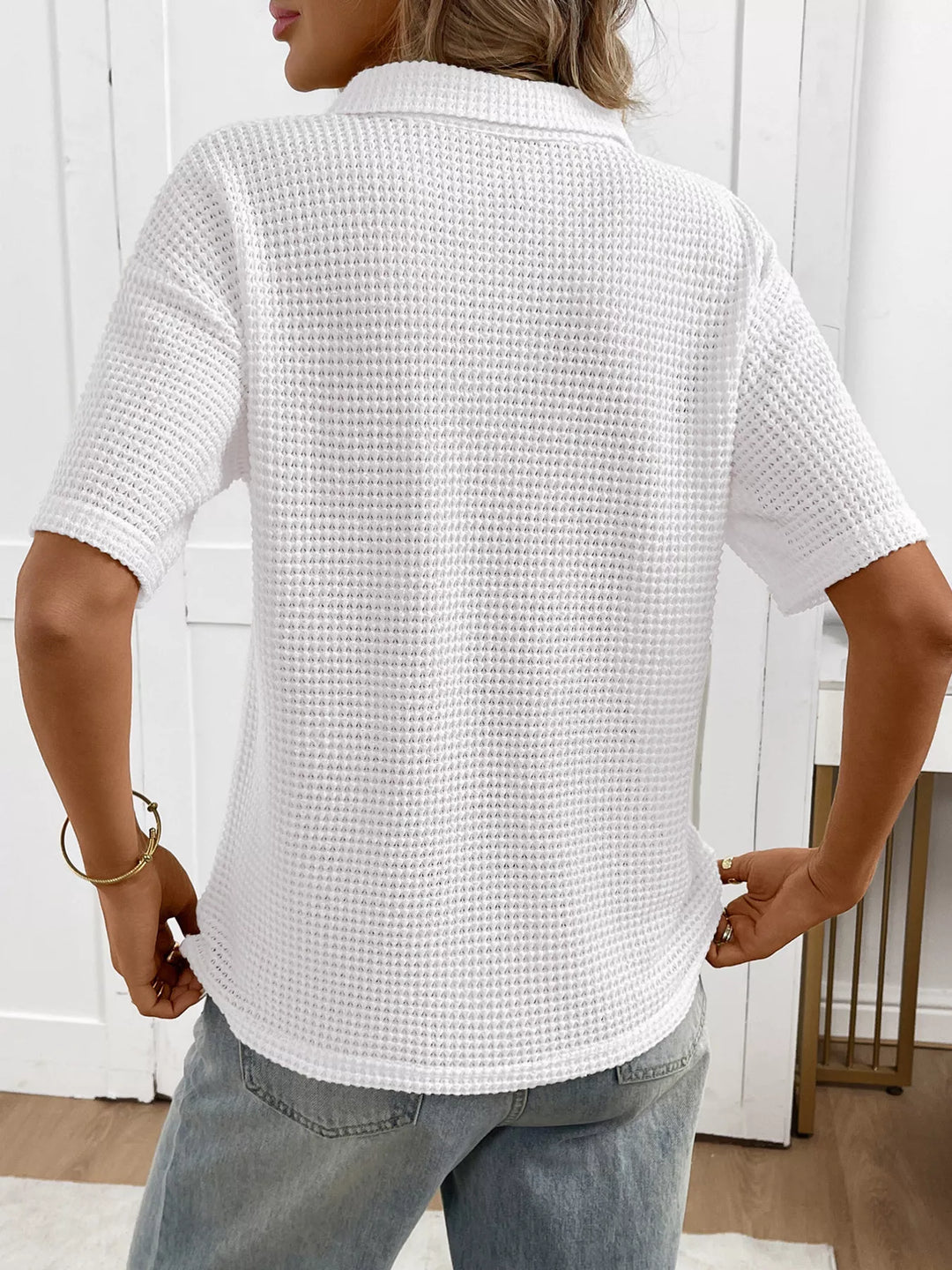 Striped Knit Short Sleeve Top