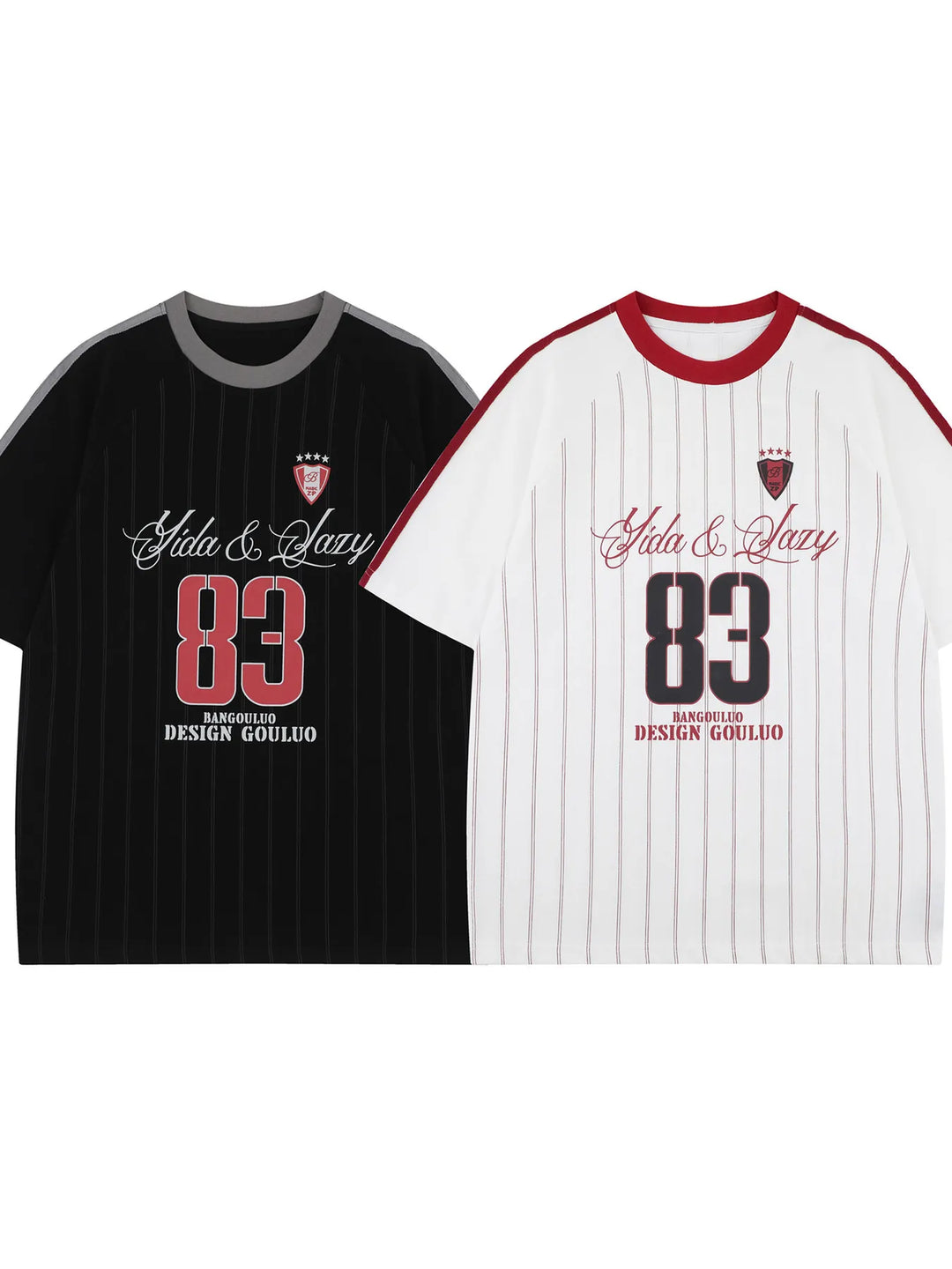 Men's Number 83 Striped Baseball T-Shirt