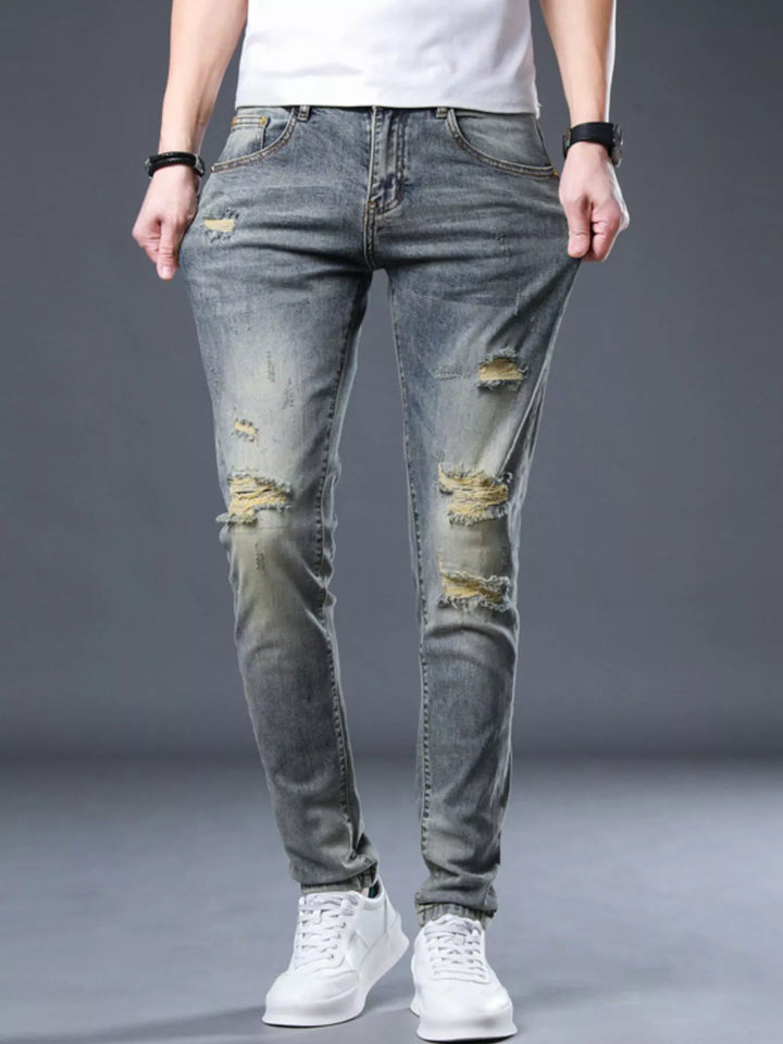 Men's Distressed Slim Fit Jeans