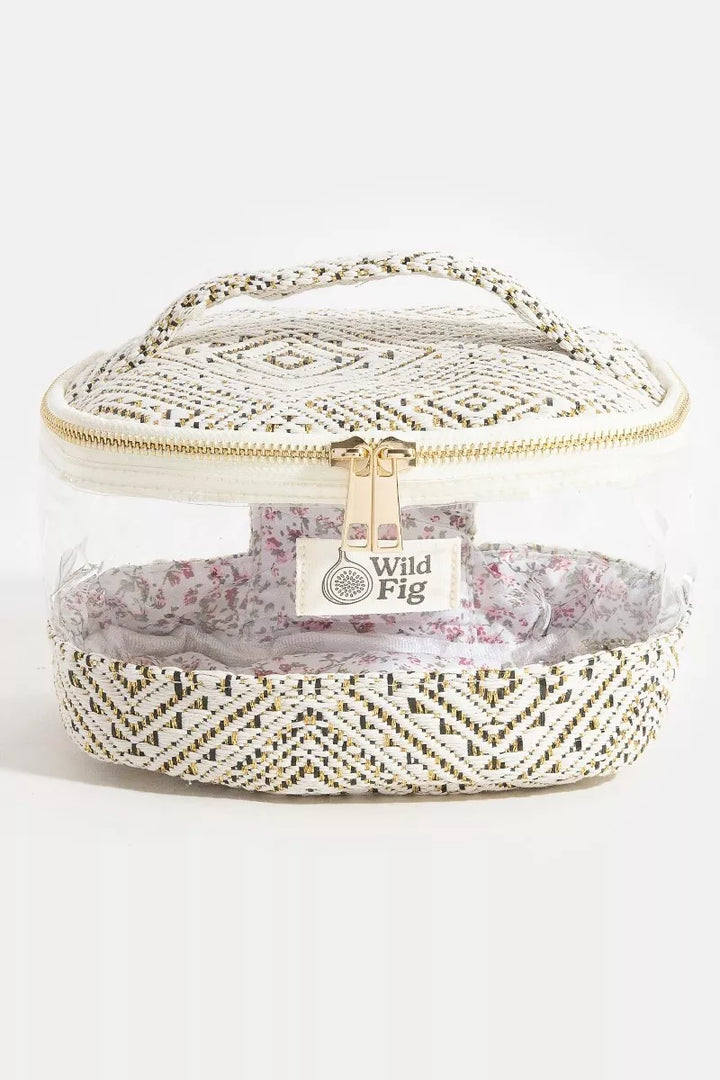 Fame Transparent Clear Top Handle Makeup Case Cosmetic Bag