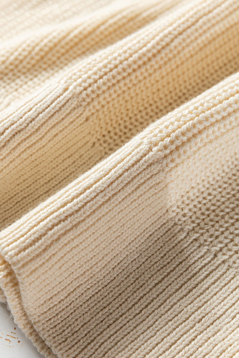 Jet Stream Mixed Texture Knit Flower Embroidered Detail Casual Sweater