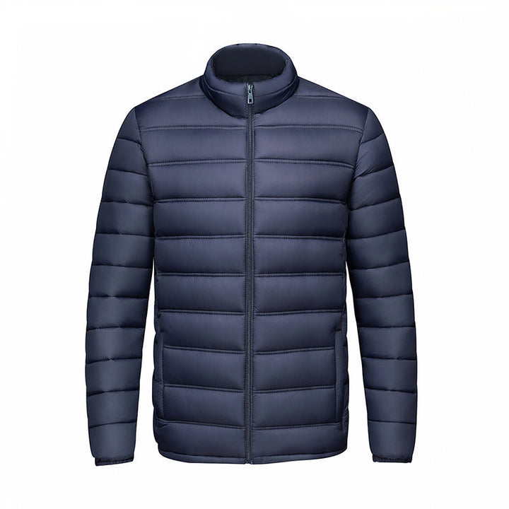 Mens Warm StandUp Collar Zippered CottonPadded Jacket