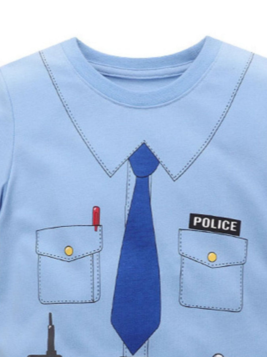 Children's Police Officer Graphic Short Sleeve T-Shirt