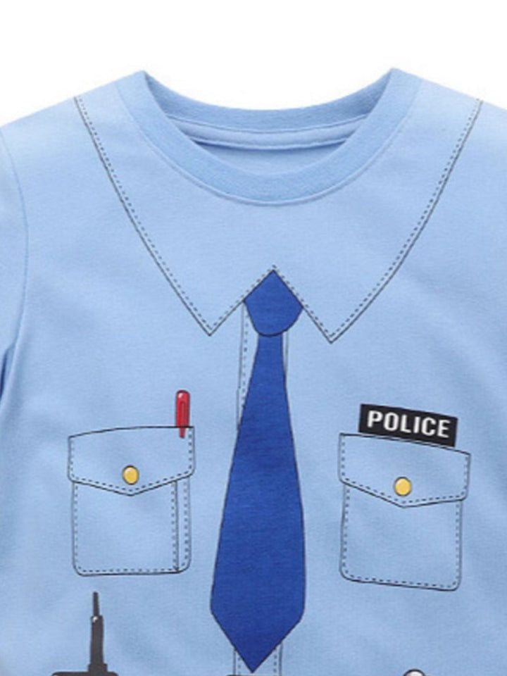 Children's Police Officer Graphic Short Sleeve T-Shirt