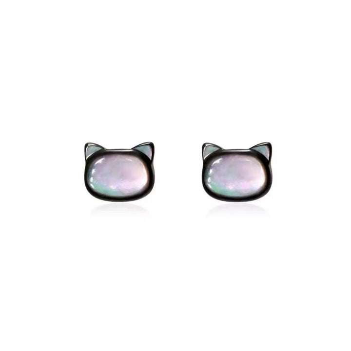 Shell Cute Cat Stud Earrings