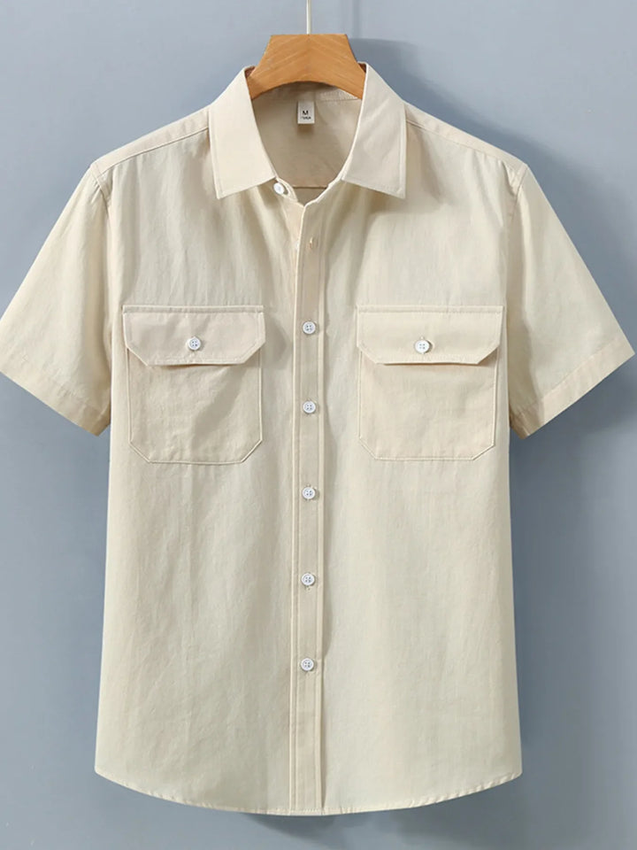 Men's Plus Size Button Up Short Sleeve Shirt