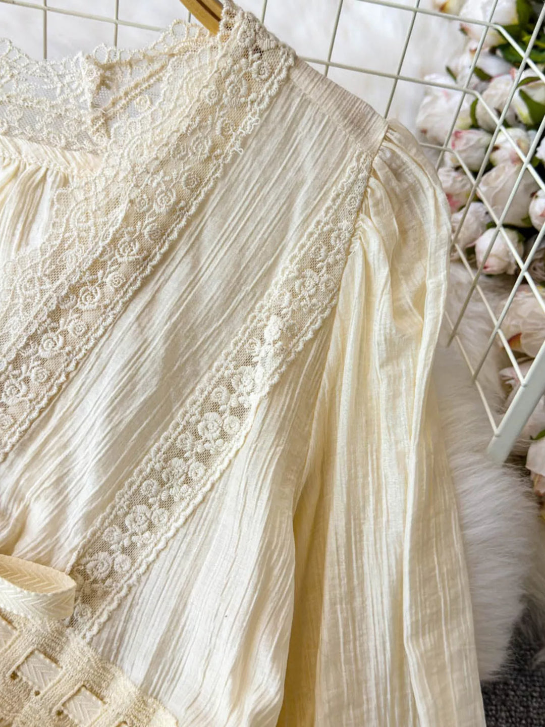 Lace Detail V-Neck Blouse
