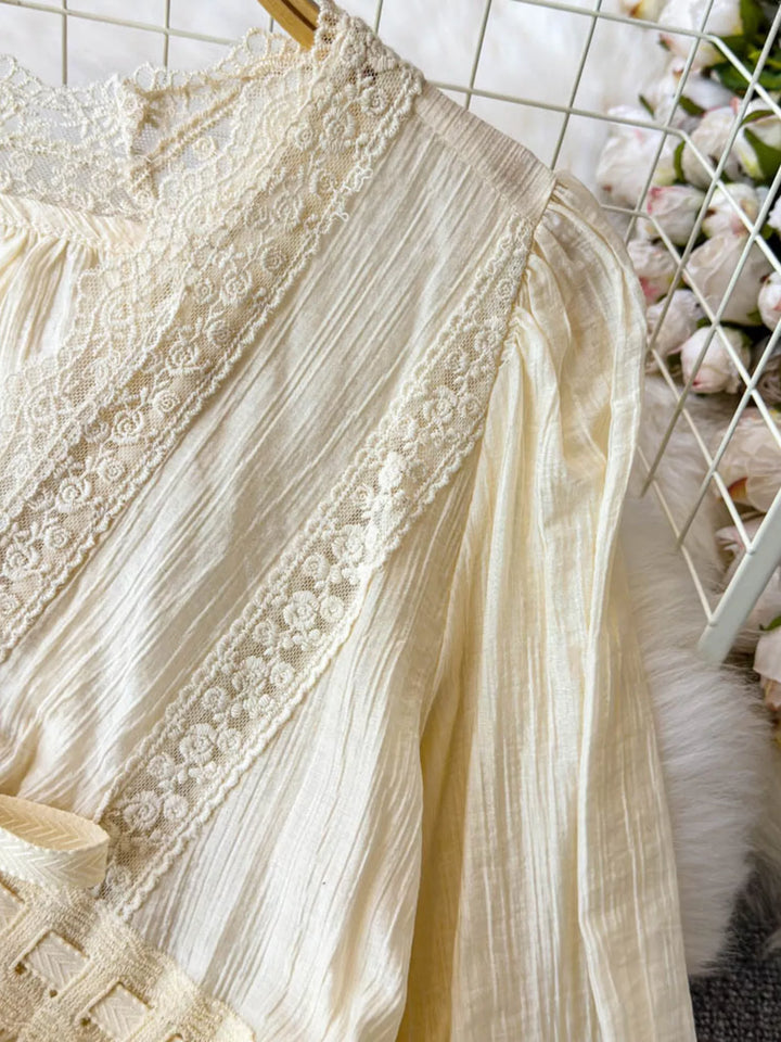 Lace Detail V-Neck Blouse