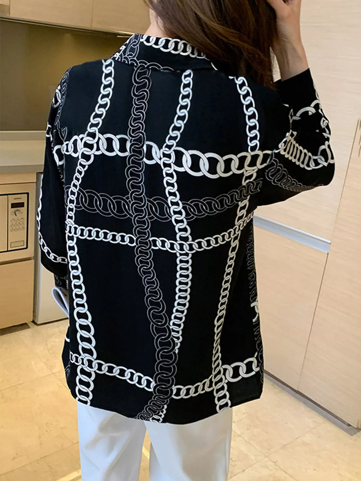 Vintage Print Long Sleeve Shirt