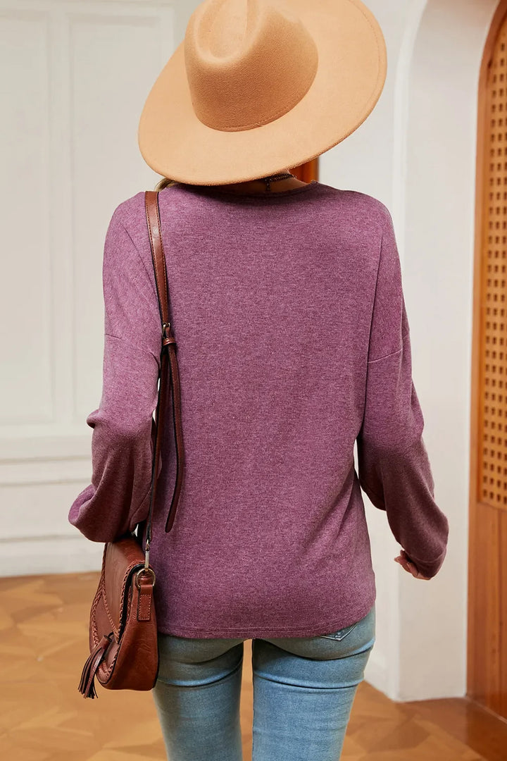 V-Neck Dropped Shoulder T-Shirt