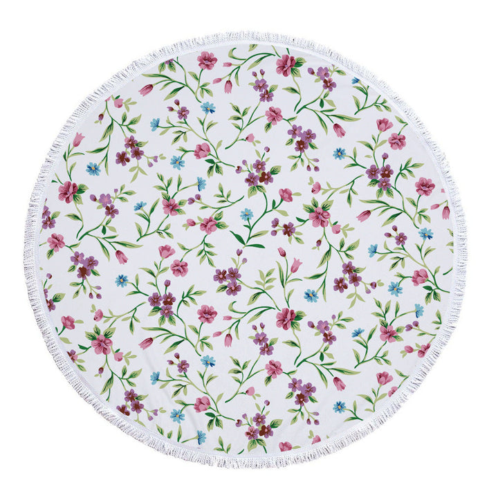 Non shedding microfiber round beach towel