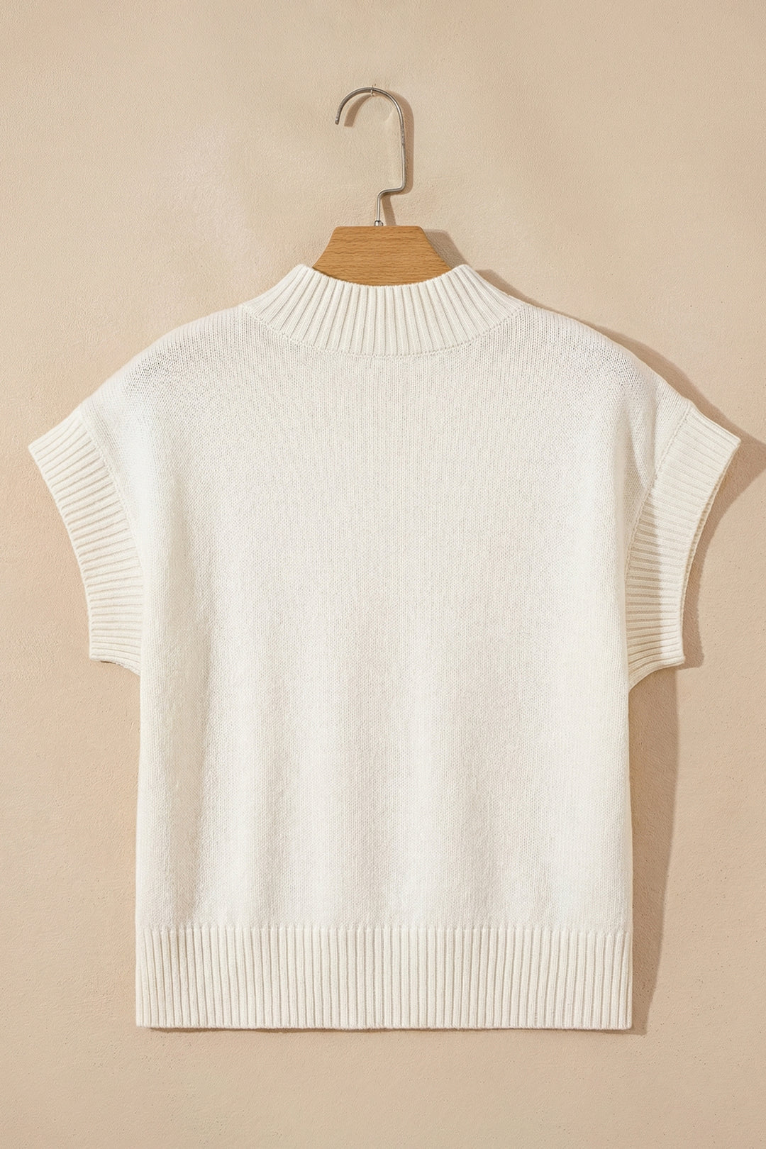 White Valentine Heart Graphic Cropped Short Sleeve Sweater