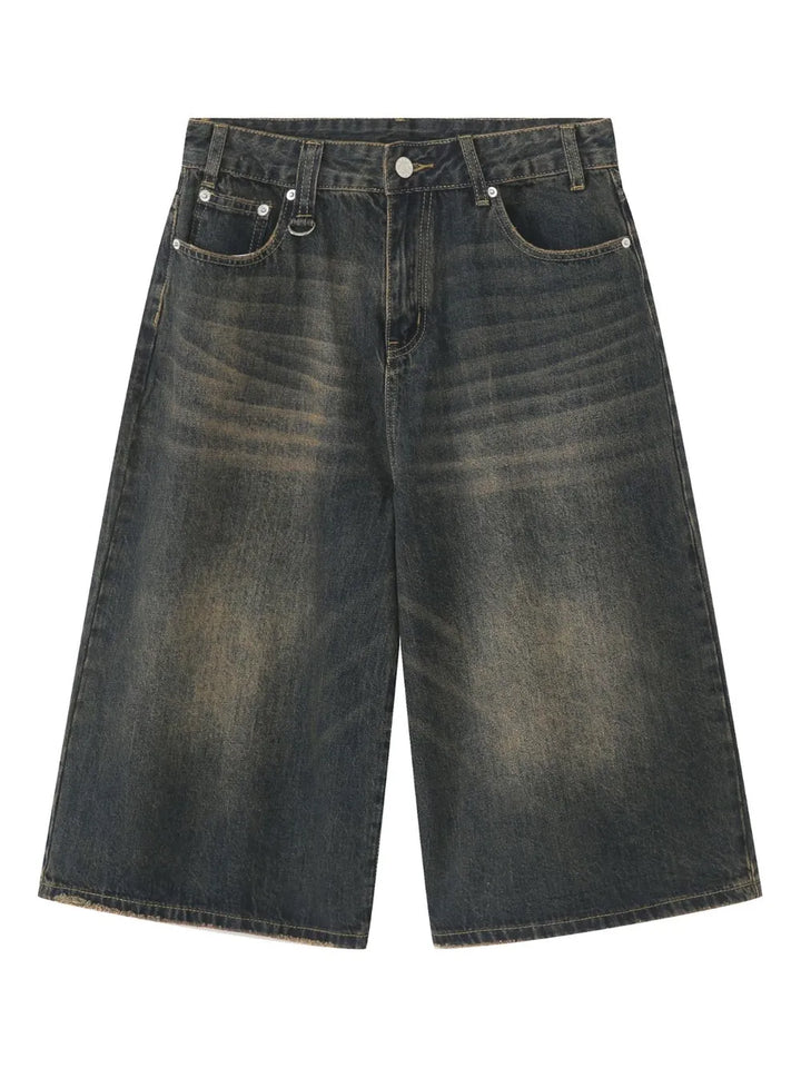 Men's Wide Leg Denim Shorts