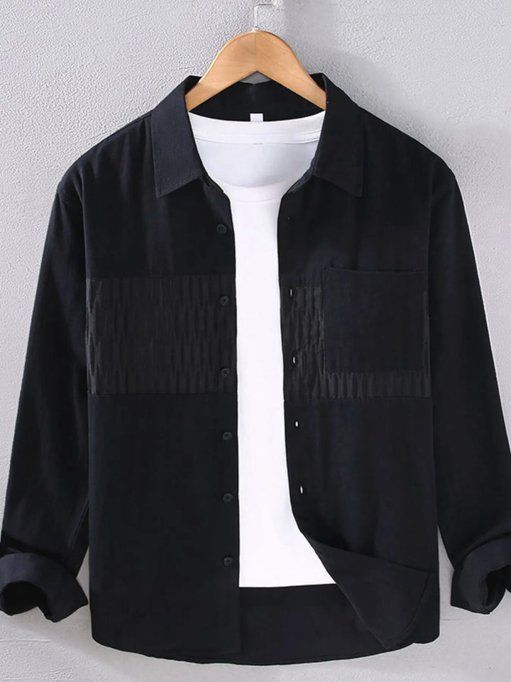 Men's Plus Size Button Up Long Sleeve Shirt