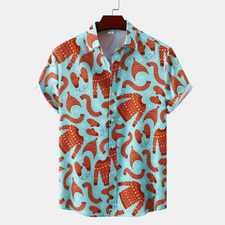 Men's Plus Size Printed Short Sleeve Shirt