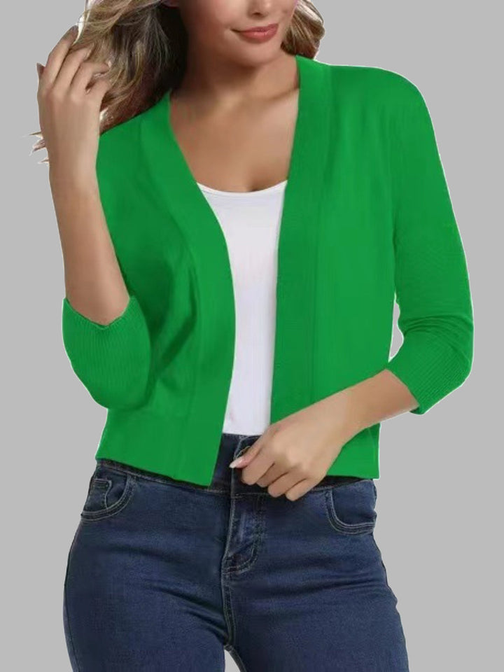 Viscose Blend Open Front Cardigan