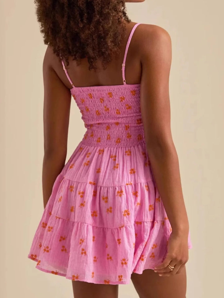 Floral Smocked Tiered Mini Cami Dress