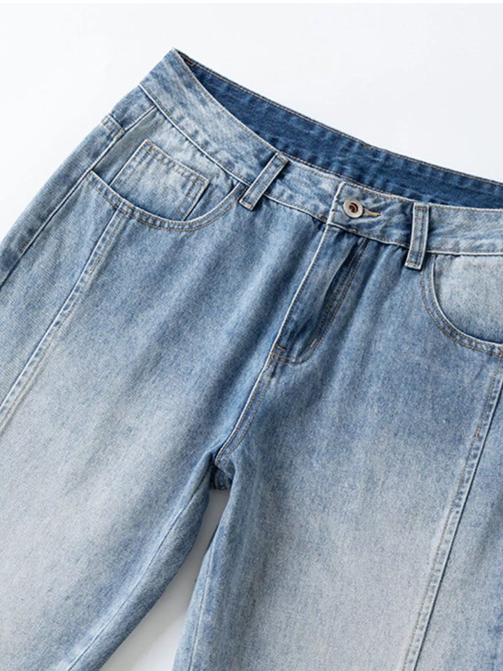 Men's Washed Wide Leg Jeans