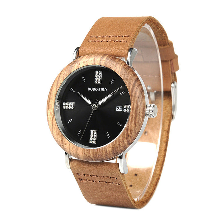 Mens And Womens Minimalist Casual Retro Wooden Watch