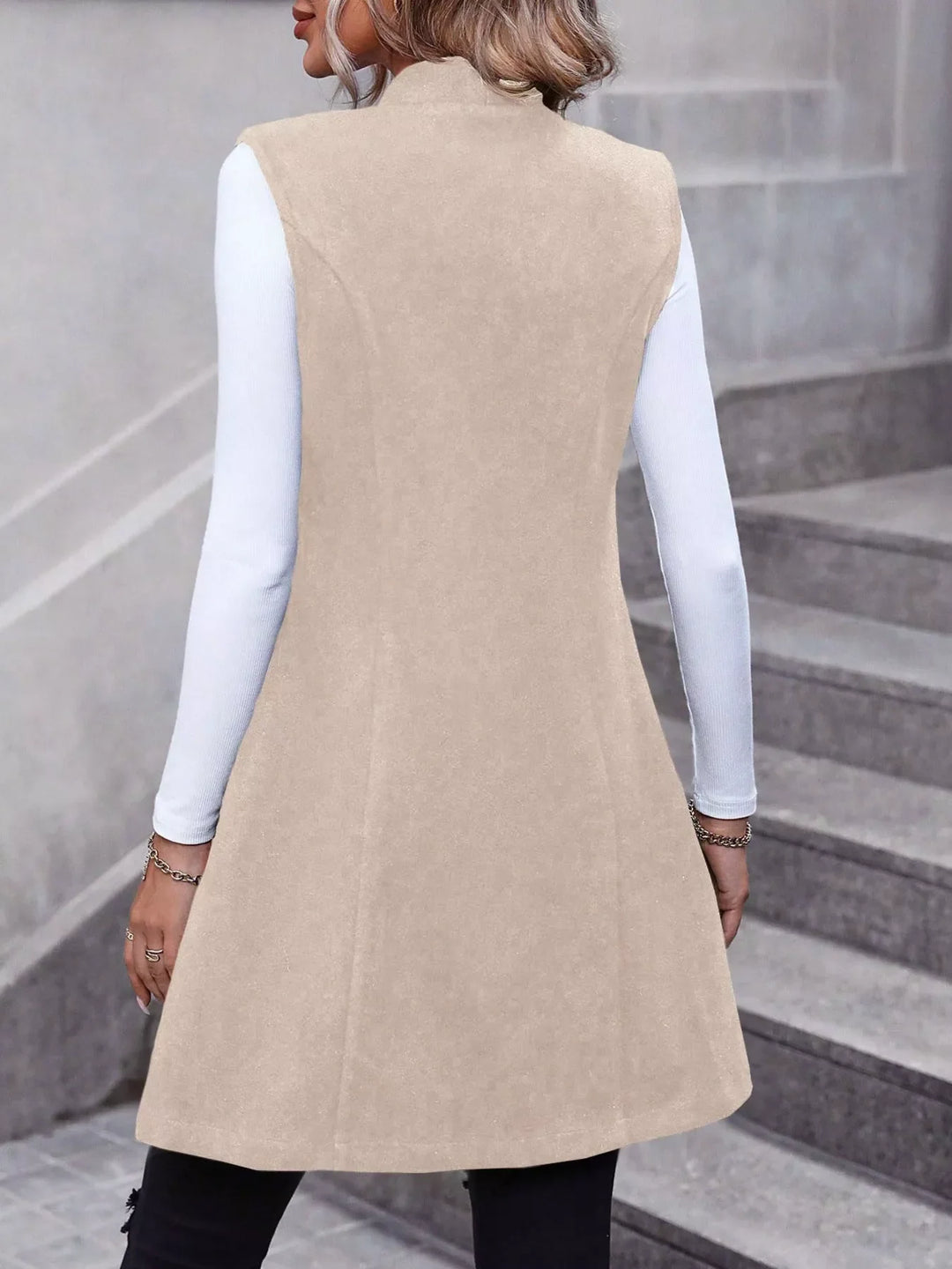 Button-Down Longline Vest Coat