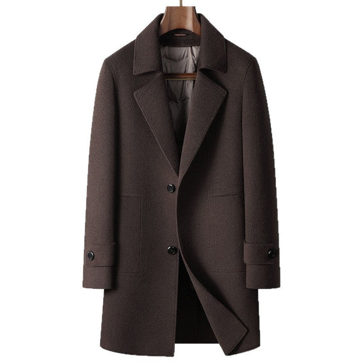 Men's Coat Autumn And Winter Mid-length Detachable White Goose Down Inner Youth High-end Business Handmade