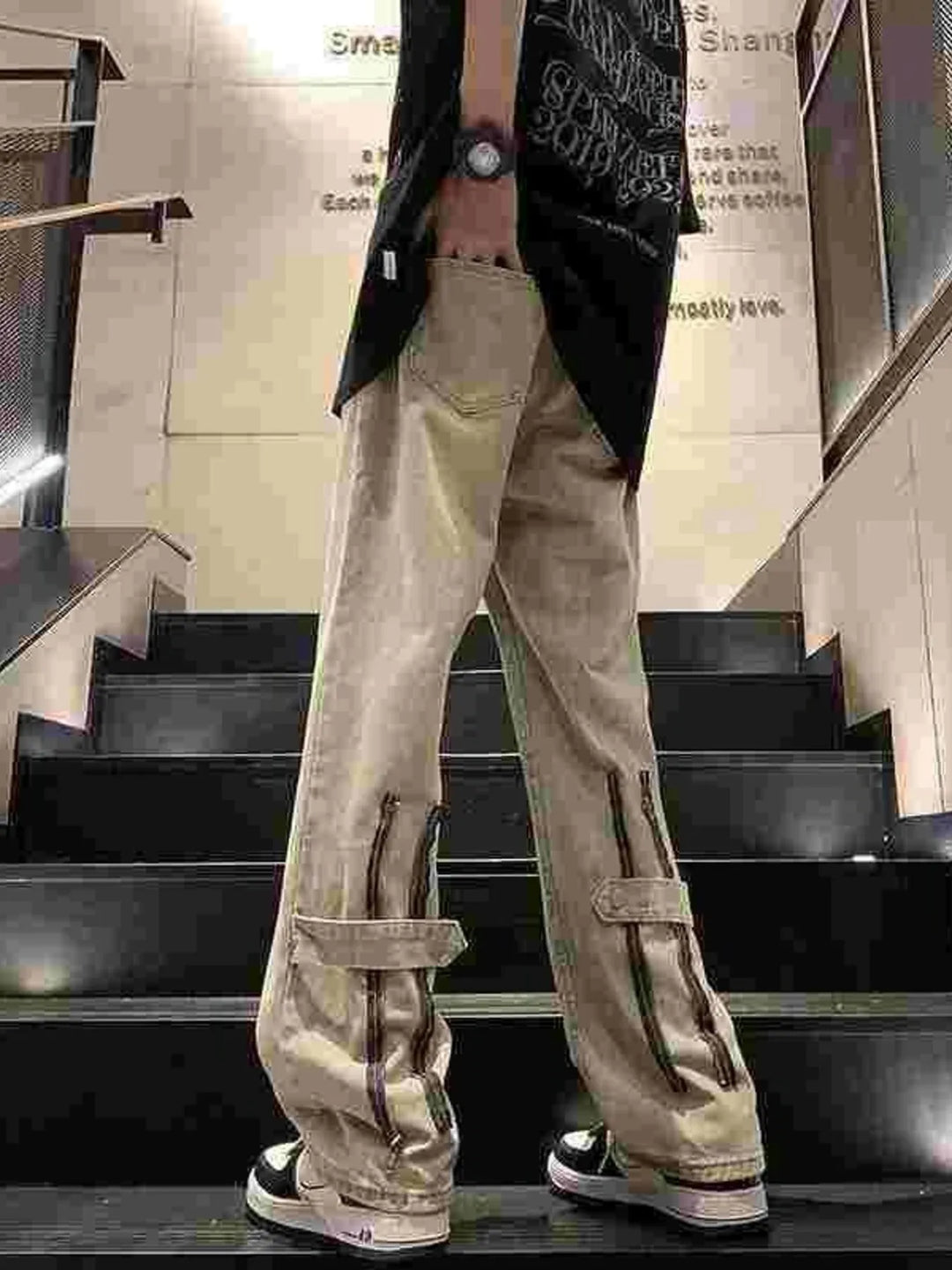 Men's Full Size Wash Wide Leg Jeans Plus Size