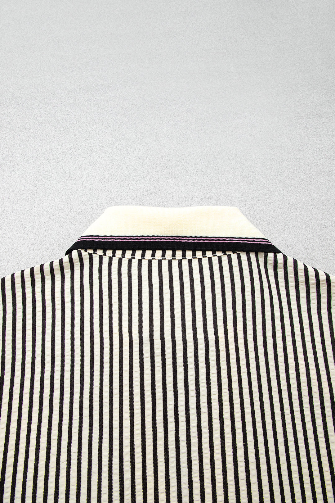 Black Stripe Patchwork Striped V Neck Tunic Plus Size Blouse