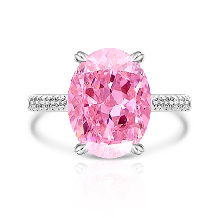 Female Versatile Casual Papalacha High Carbon Diamond Ice Flower Ring