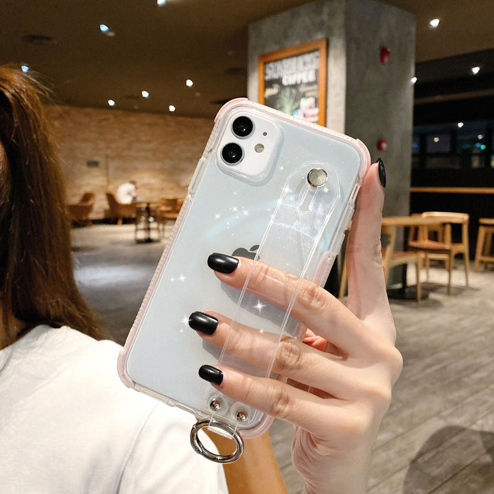 Compatible with Apple , Transparent flash powder anti falling mobile phone case