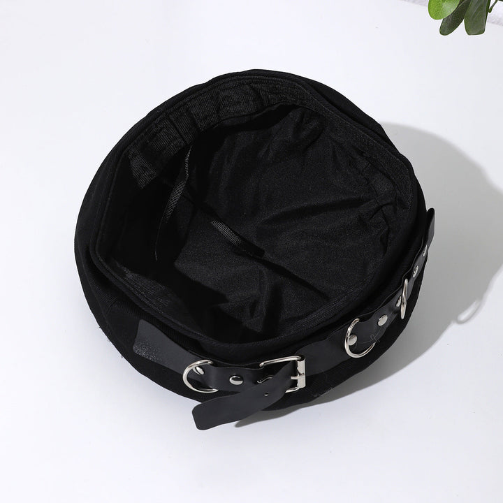 Punk Dark-themed Metal Round Ring Belt Buckle, Four-corner Fedora Hat, Tomboyish Streetwear, Casual And Versatile Hat