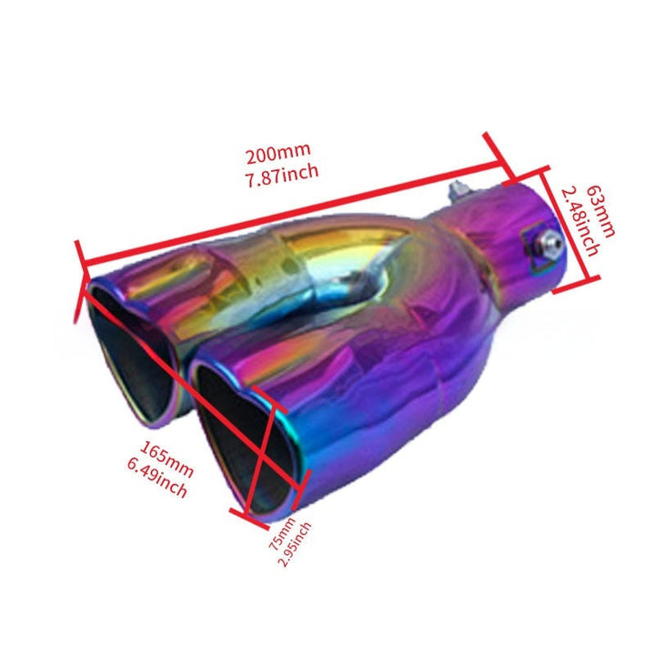 Single-out Double-tube Thickened Heart-shaped Exhaust Pipe, Personalized