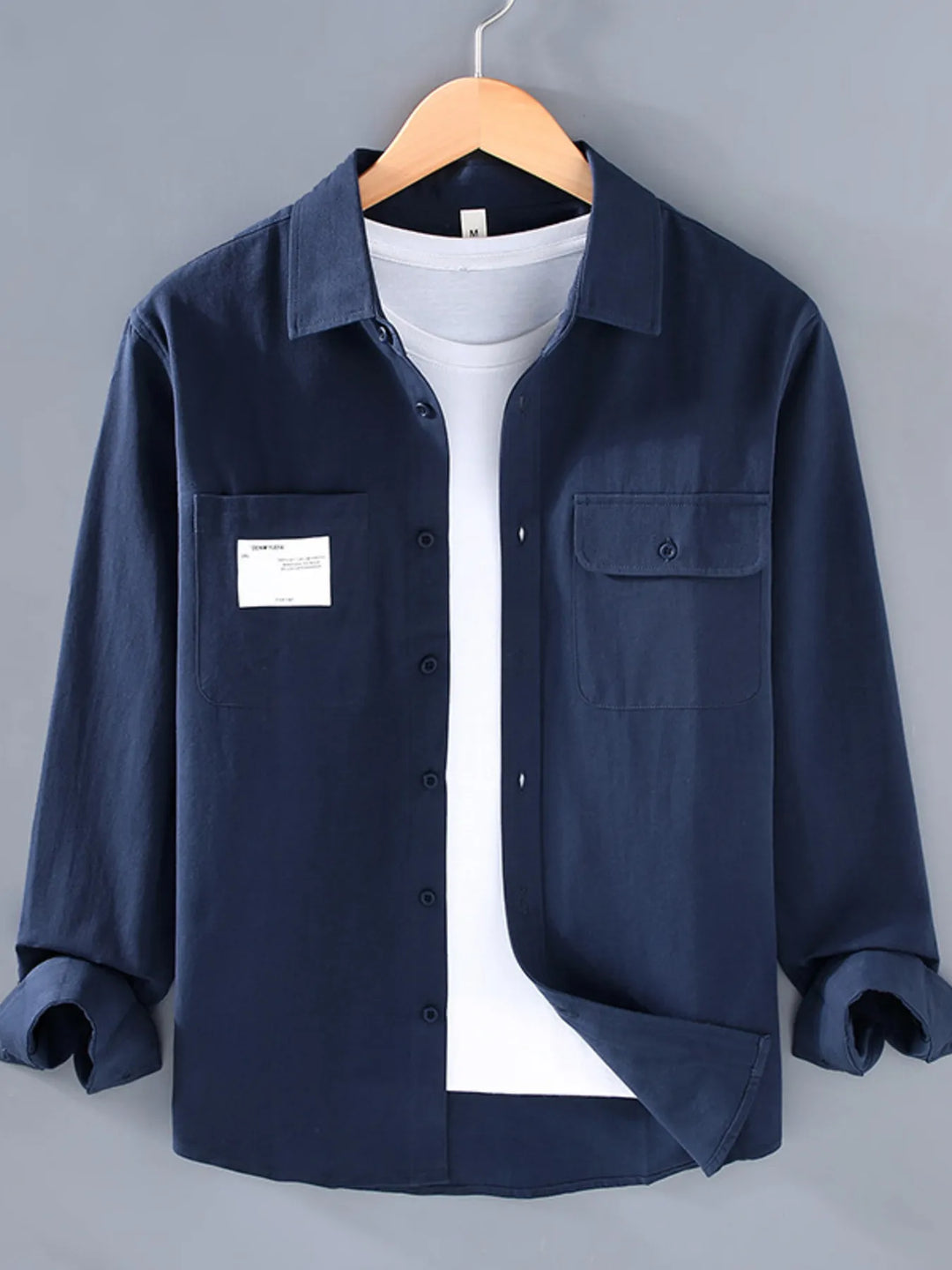 Men's Plus Size Button Up Long Sleeve Shirt