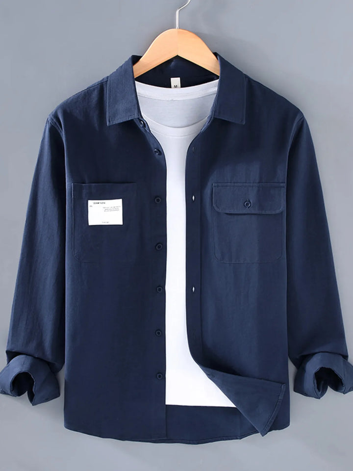 Men's Plus Size Button Up Long Sleeve Shirt