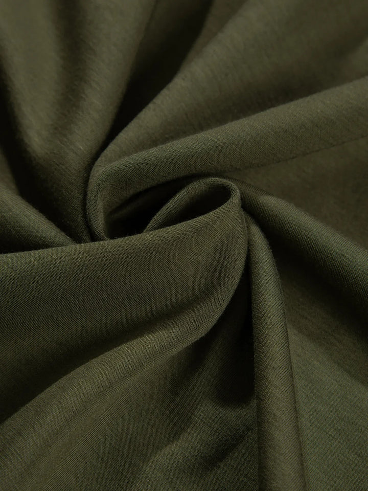Solid Color Ruched Detail Long Sleeve Midi Dress