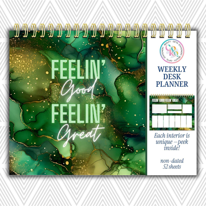 Feelin Good Feelin Great Weekly Desk Planner | Undated Self-Love Weekly Planner