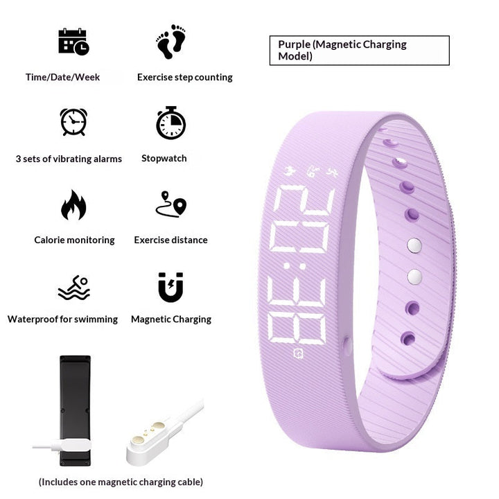 Smart Sports Watch For Men And Women Waterproof With Timing Function Silent Vibration Alarm And An Electronic Wristband