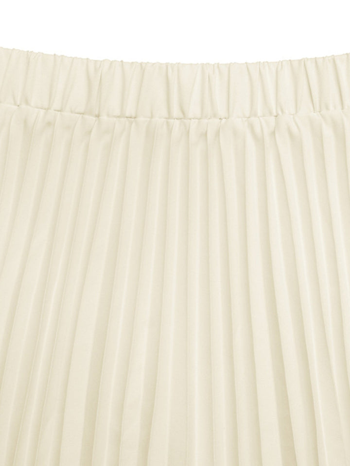 Sleeveless Vest and Pleated Maxi Skirt Set