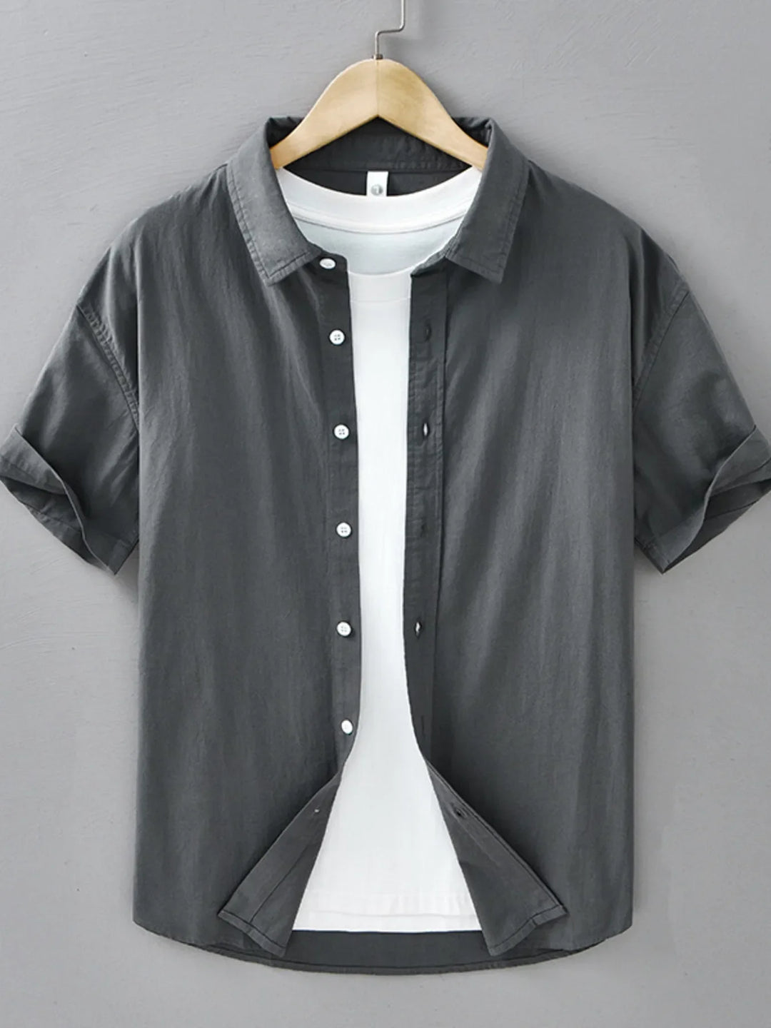 Men's Plus Size Button Up Short Sleeve Shirt