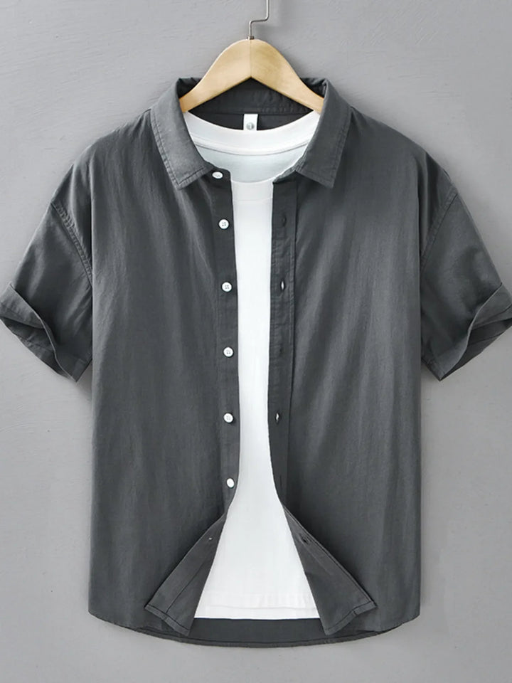 Men's Plus Size Button Up Short Sleeve Shirt