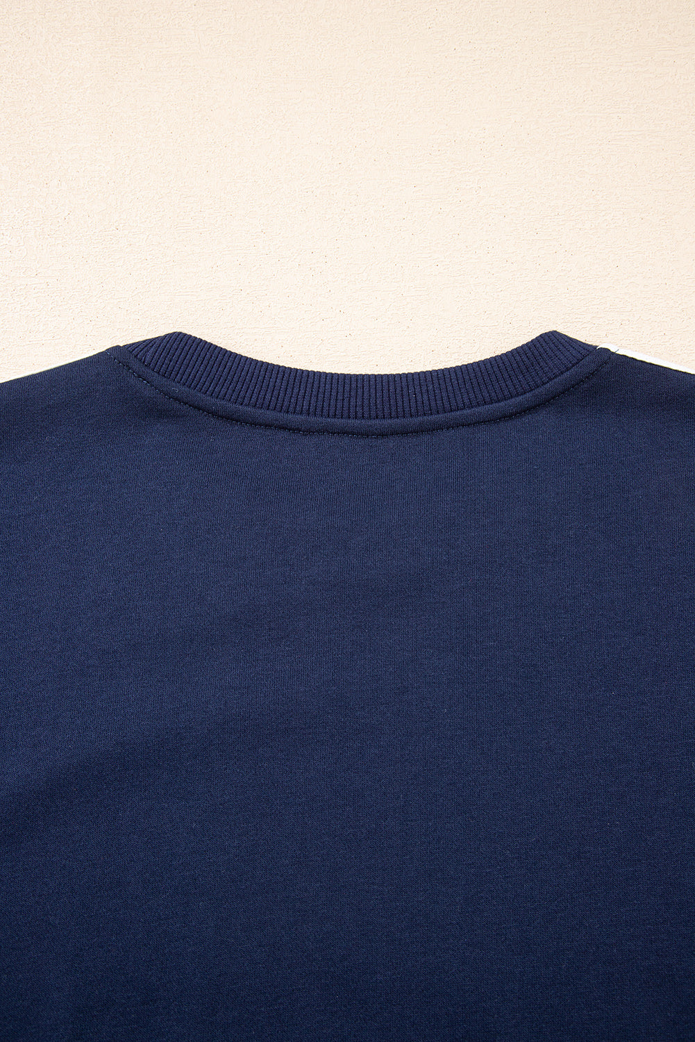 Dirty blue Varsity Striped Detail Crewneck Pullover Elastic Sweatpants 2pcs Outfit