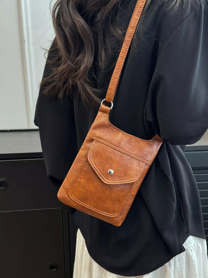 Adjustable Strap Leather Crossbody Bag