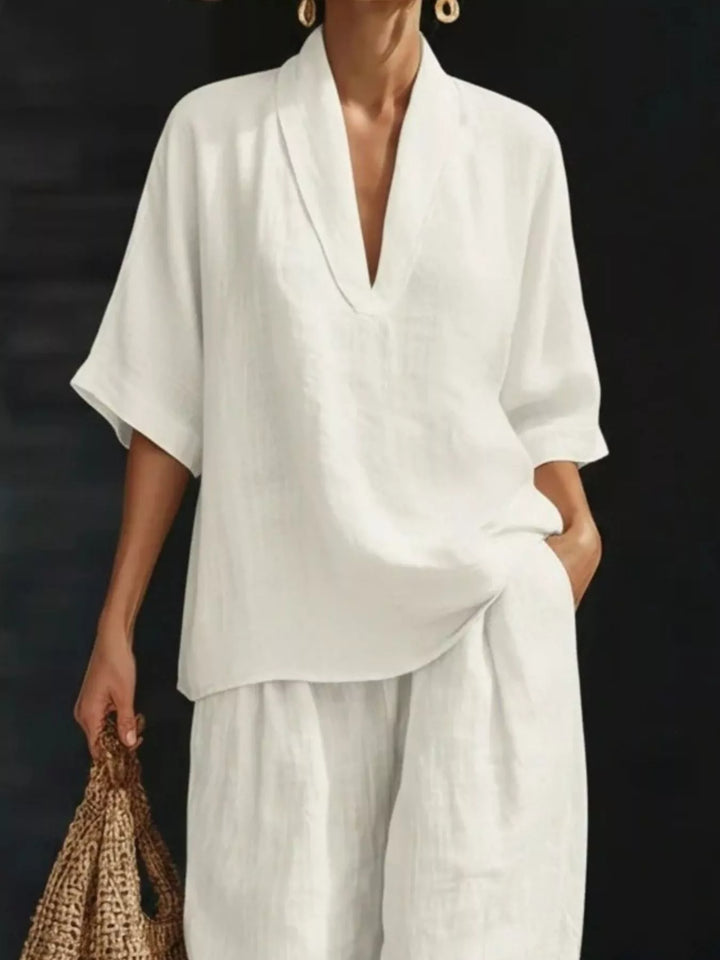 Half Sleeve Loose Fit Top and Pants Set