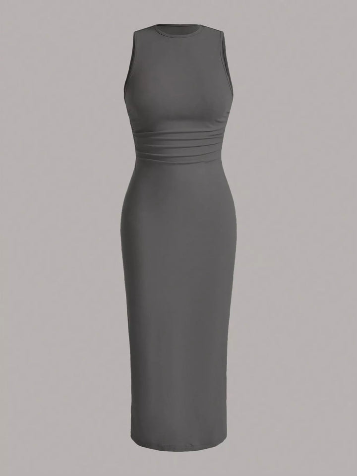 Sleeveless Round Neck Midi Dress