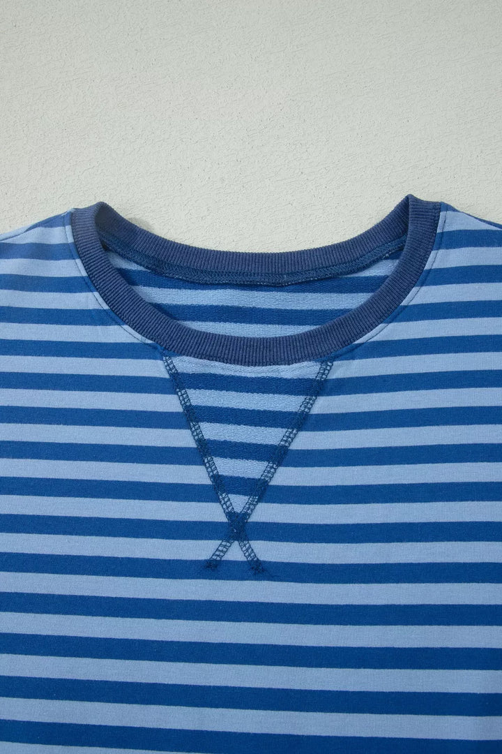 Striped Short Sleeve Top and Shorts Set
