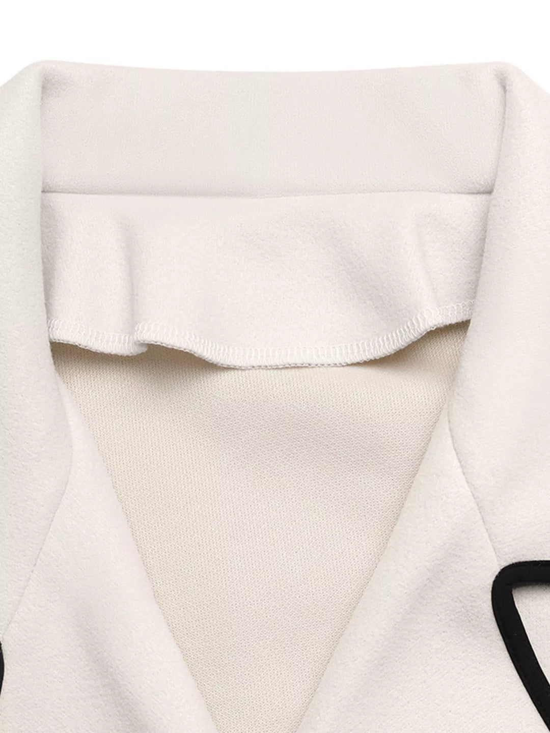 Contrast Trim Double-Breasted Jacket